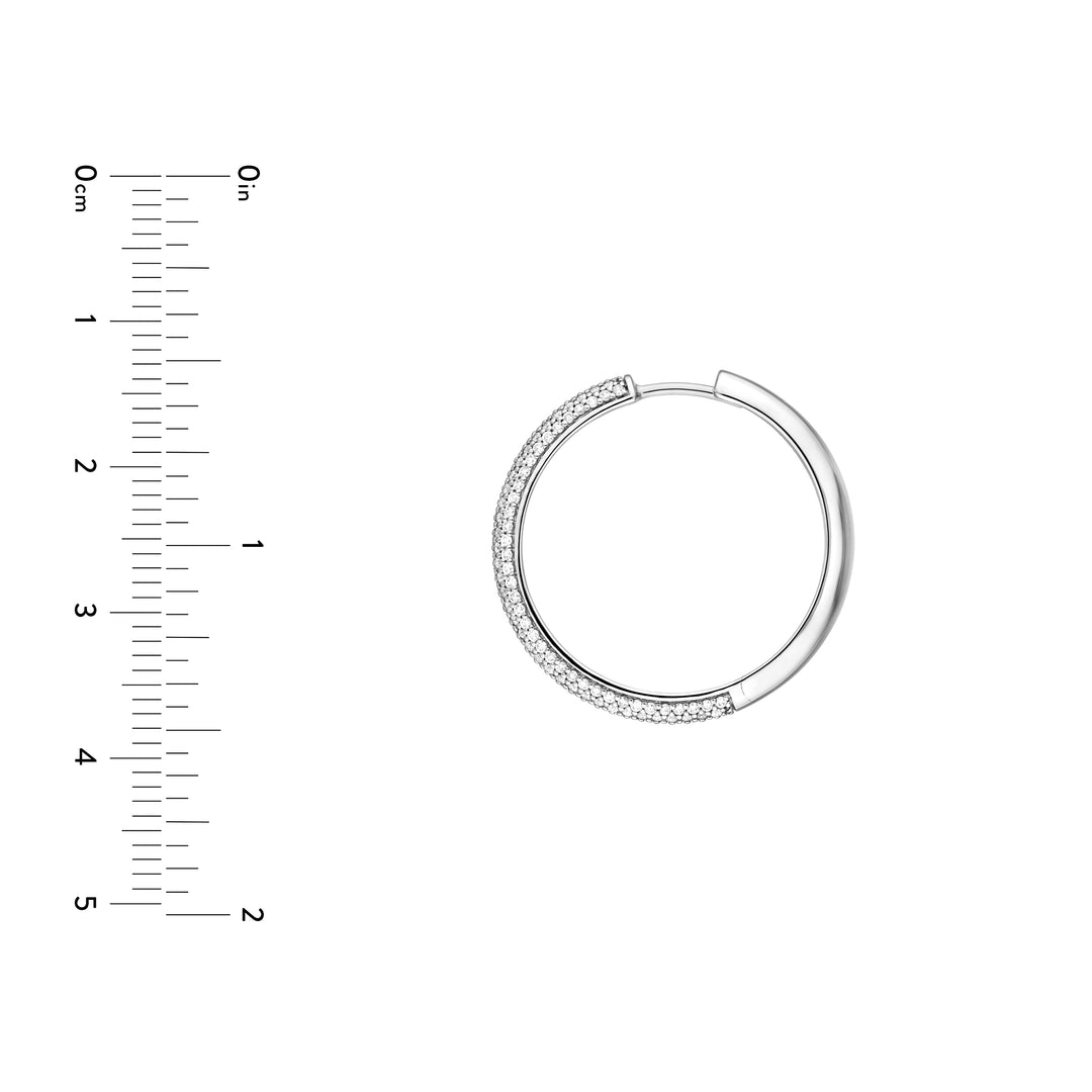 5 Row Diamond Pavé Hoop Earrings (1tcw)