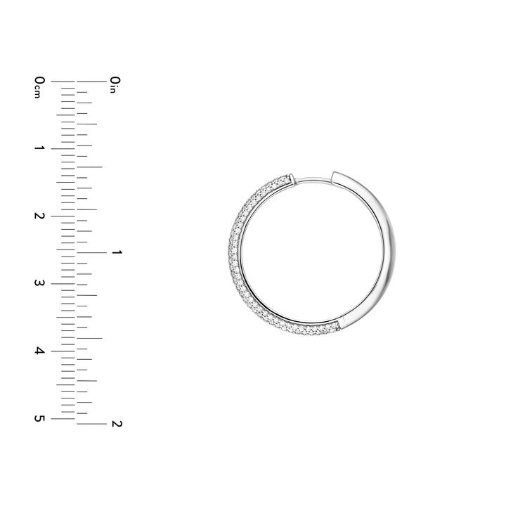 5 Row Diamond Pavé Hoop Earrings (1tcw)