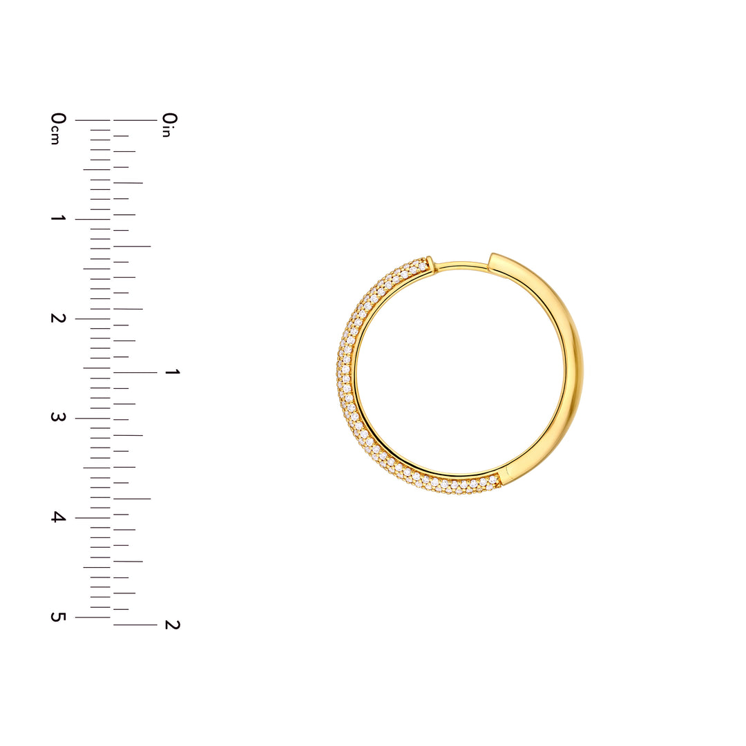 5 Row Diamond Pavé Hoop Earrings (1tcw)
