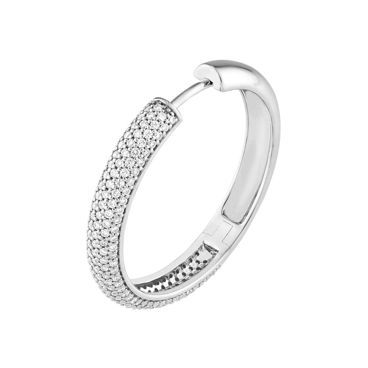5 Row Diamond Pavé Hoop Earrings (1tcw)