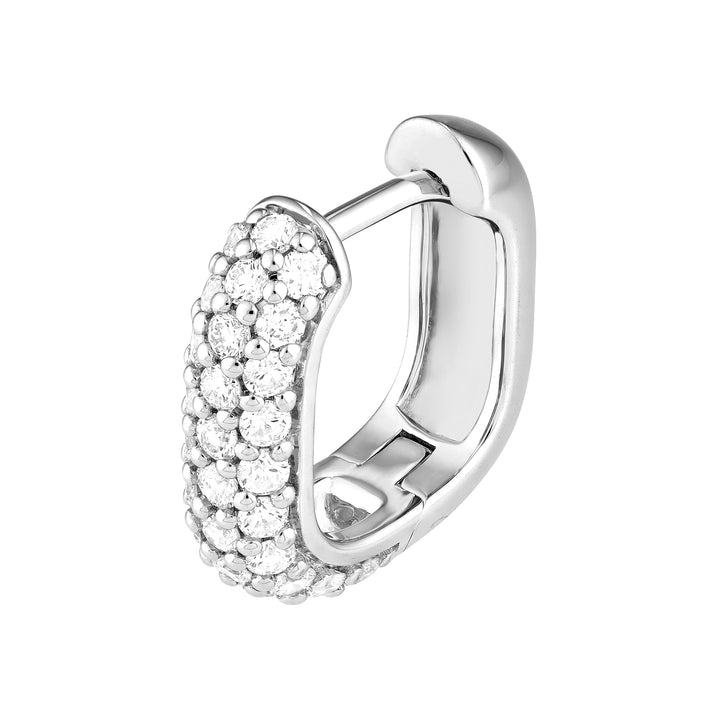 3 Row Pavé Diamond Paper Clip Huggies (5/8tcw)