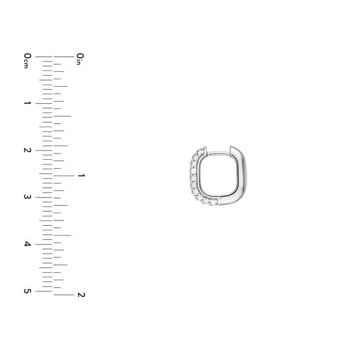 3 Row Pavé Diamond Paper Clip Huggies (5/8tcw)