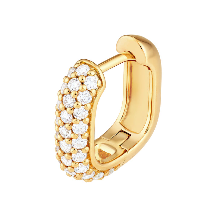 3 Row Pavé Diamond Paper Clip Huggies (5/8tcw)