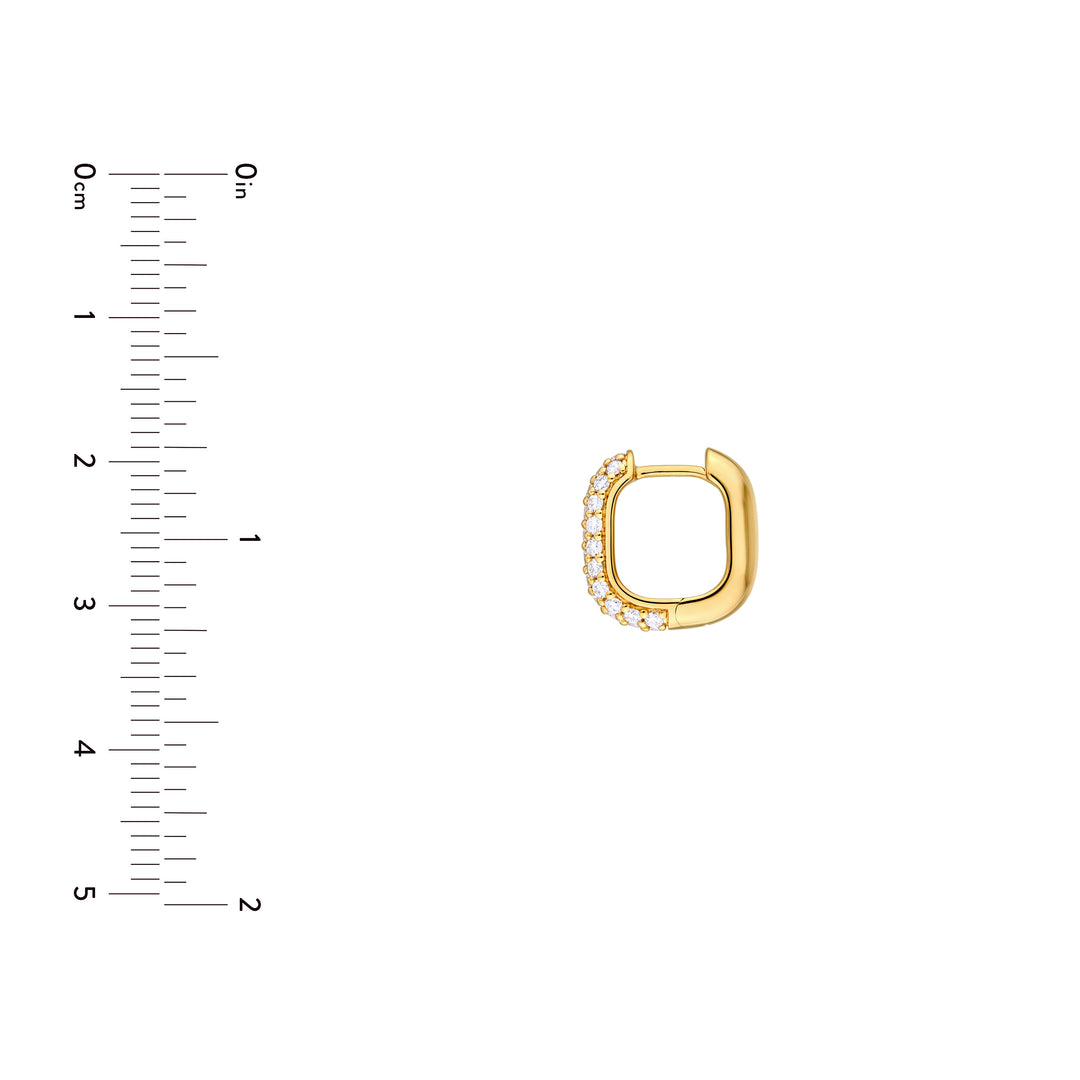 3 Row Pavé Diamond Paper Clip Huggies (5/8tcw)