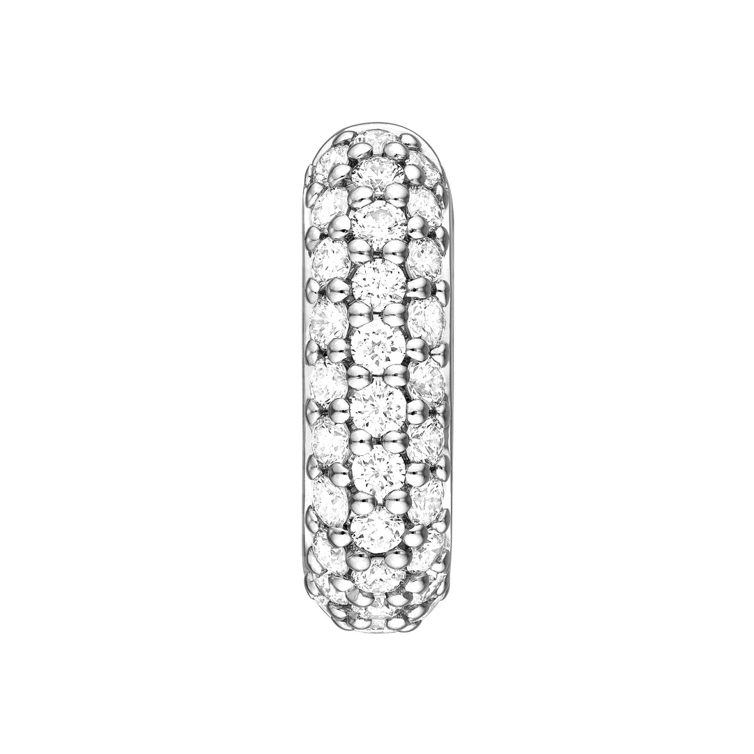 3 Row Pavé Diamond Paper Clip Huggies (5/8tcw)