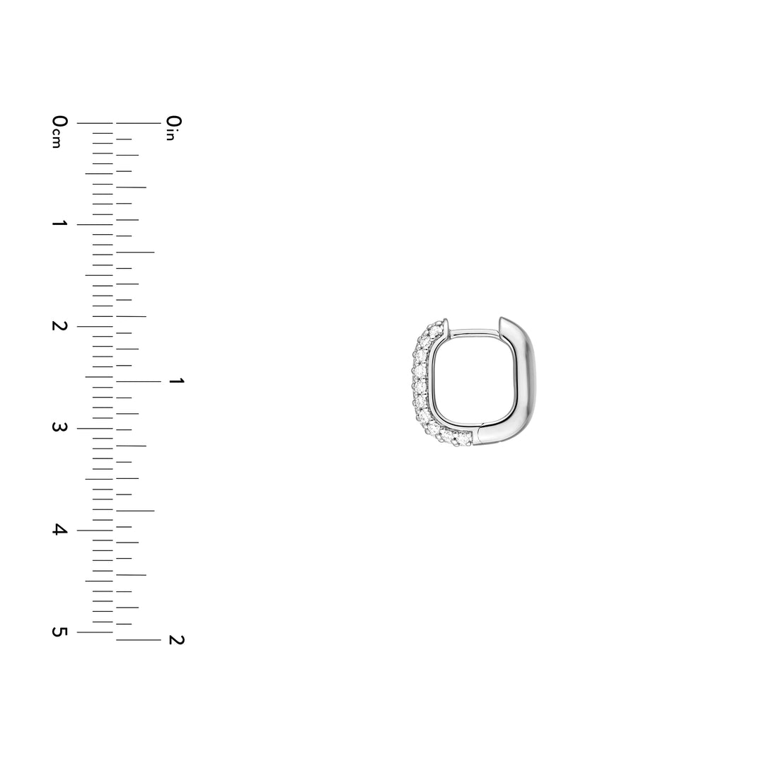 3 Row Pavé Diamond Paper Clip Huggies (5/8tcw)