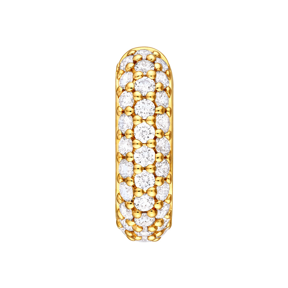 3 Row Pavé Diamond Paper Clip Huggies (5/8tcw)