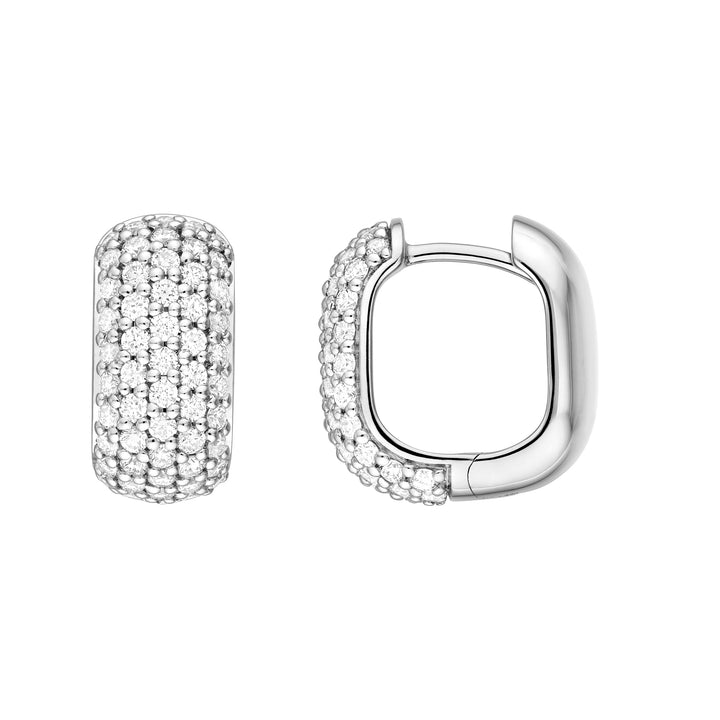 5 Row Pavé Diamond Paper Clip Huggies (7/8tcw)