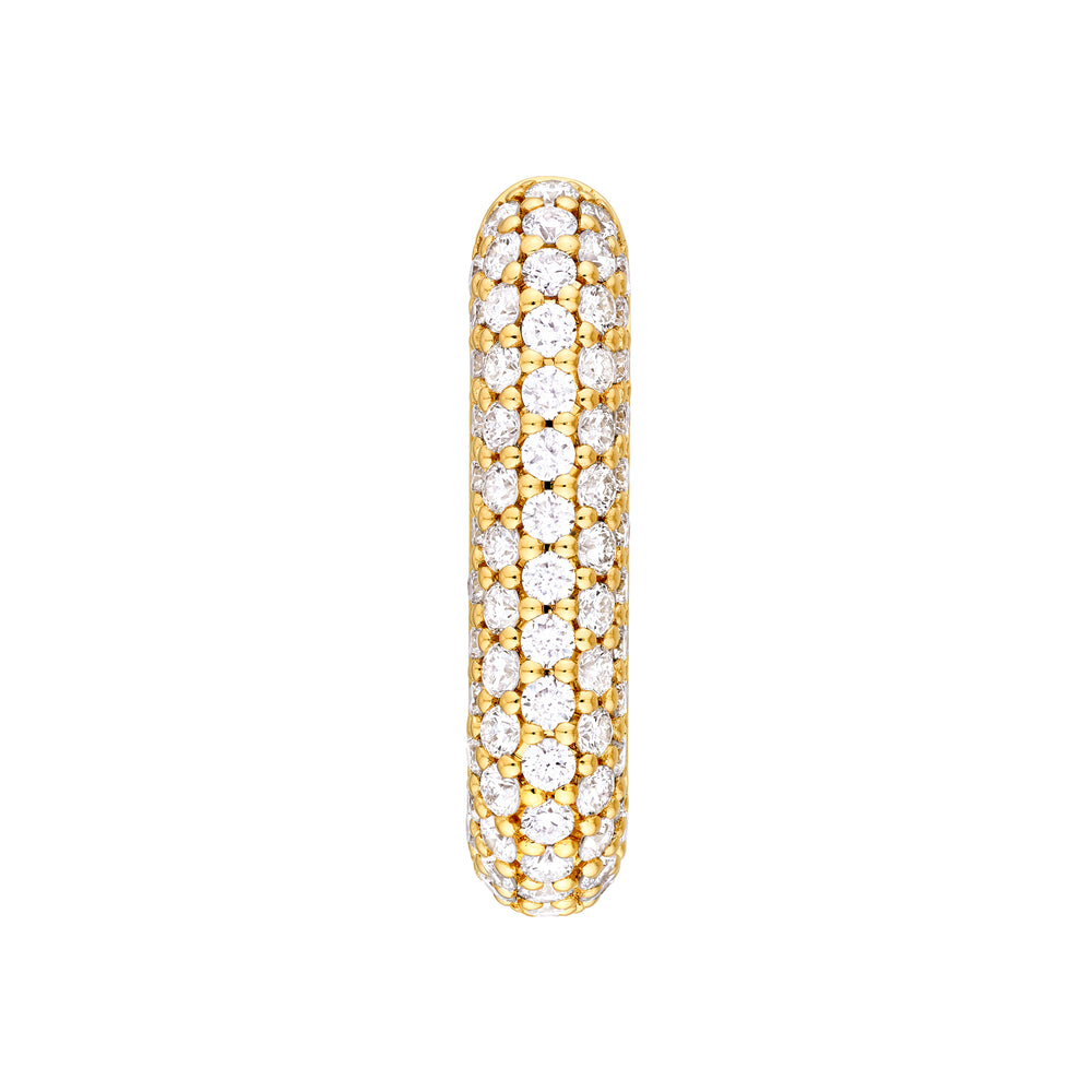 3 Row Pavé Diamond Paper Clip Huggies (1tcw)