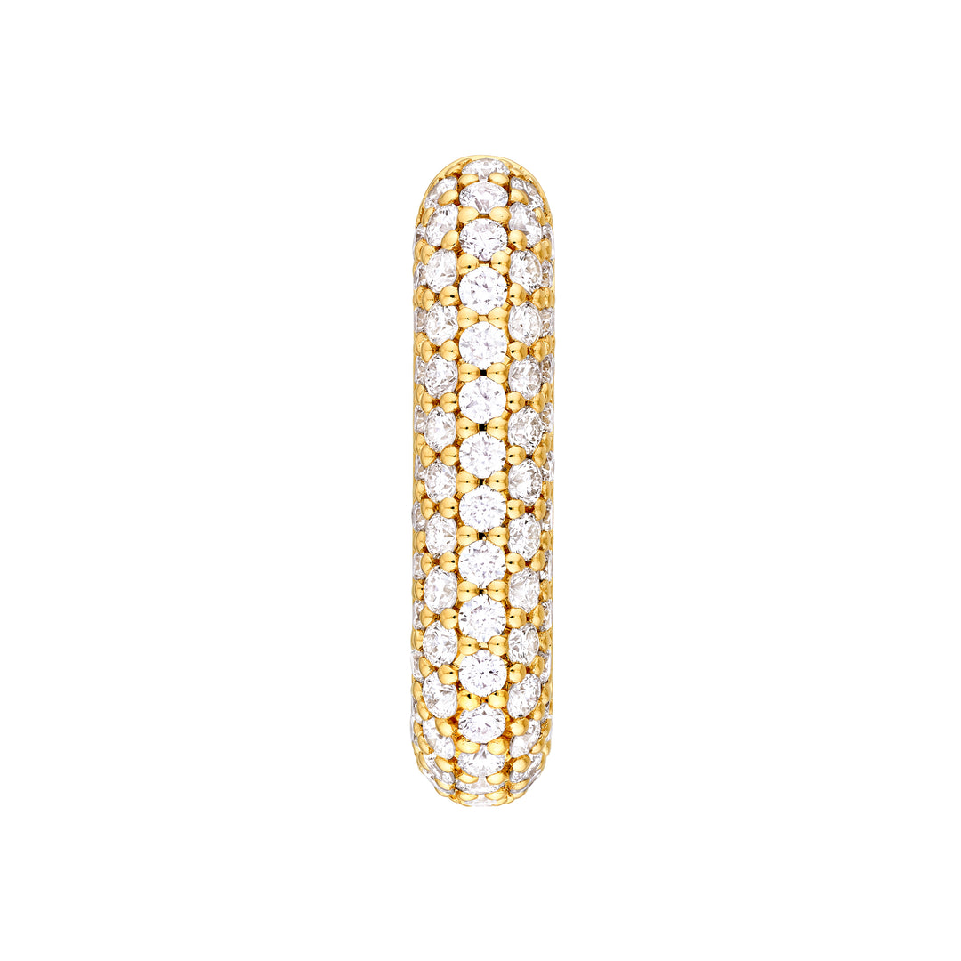 3 Row Pavé Diamond Paper Clip Huggies (1tcw)