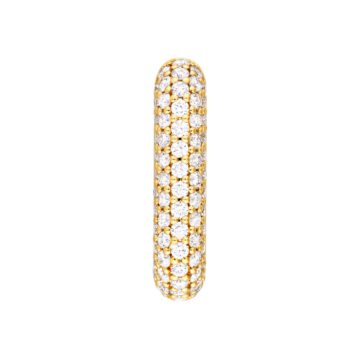 3 Row Pavé Diamond Paper Clip Huggies (1tcw)