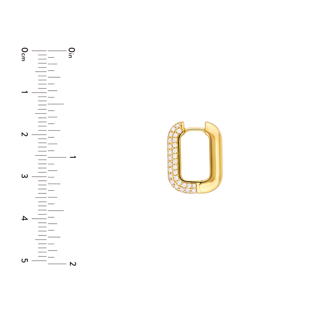 3 Row Pavé Diamond Paper Clip Huggies (1tcw)
