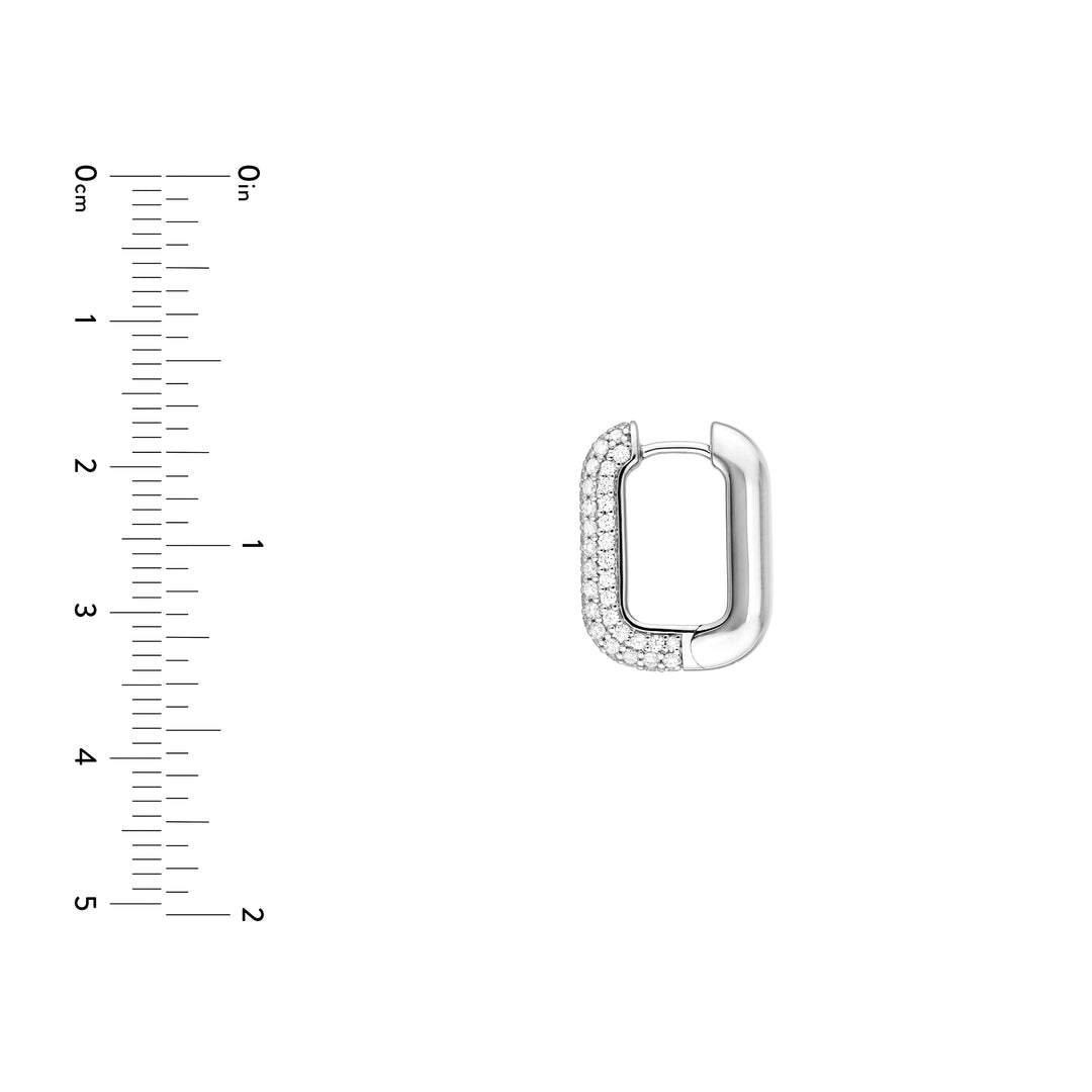 3 Row Pavé Diamond Paper Clip Huggies (1tcw)