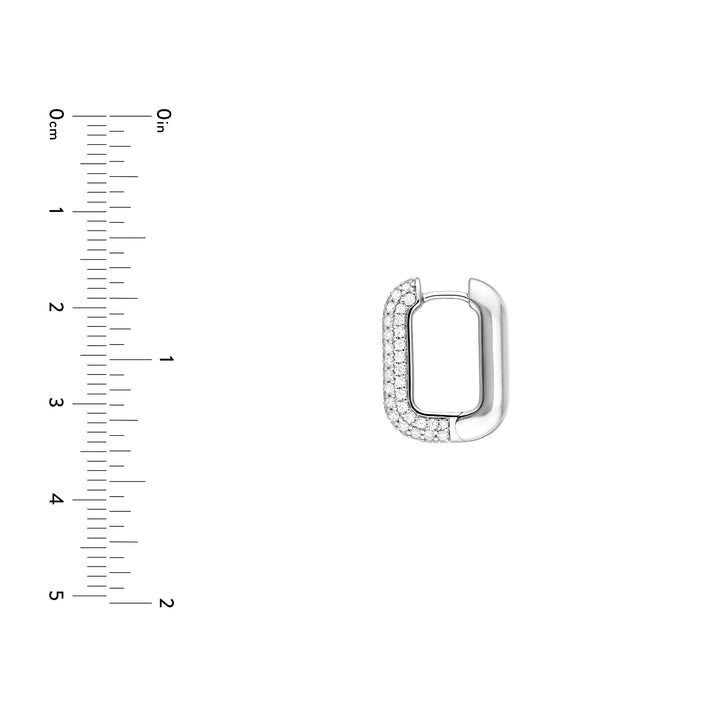 3 Row Pavé Diamond Paper Clip Huggies (1tcw)