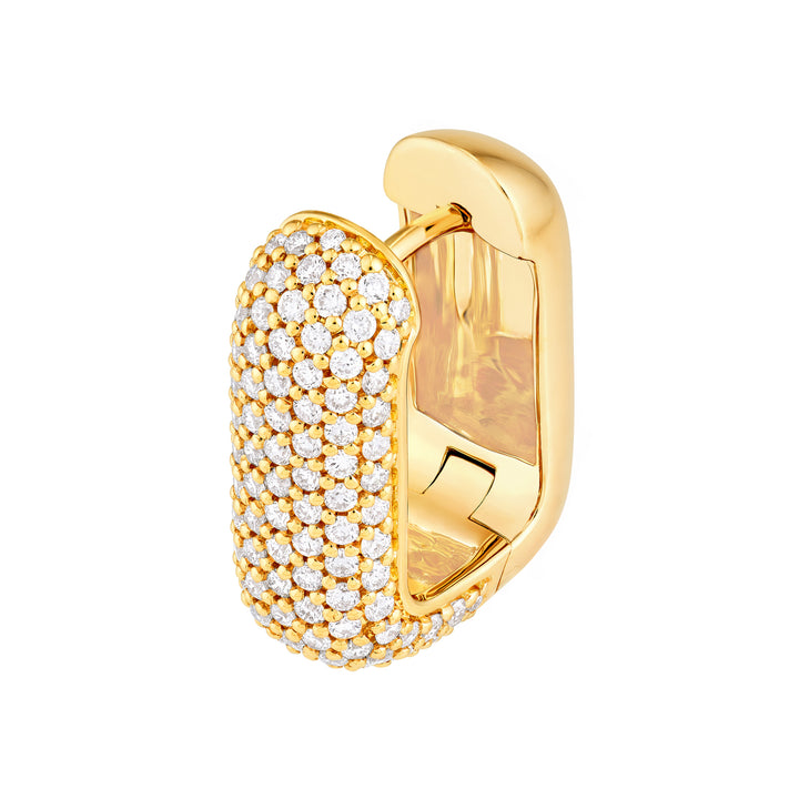 5 Row Pavé Diamond Paper Clip Huggies (1-1/3tcw)