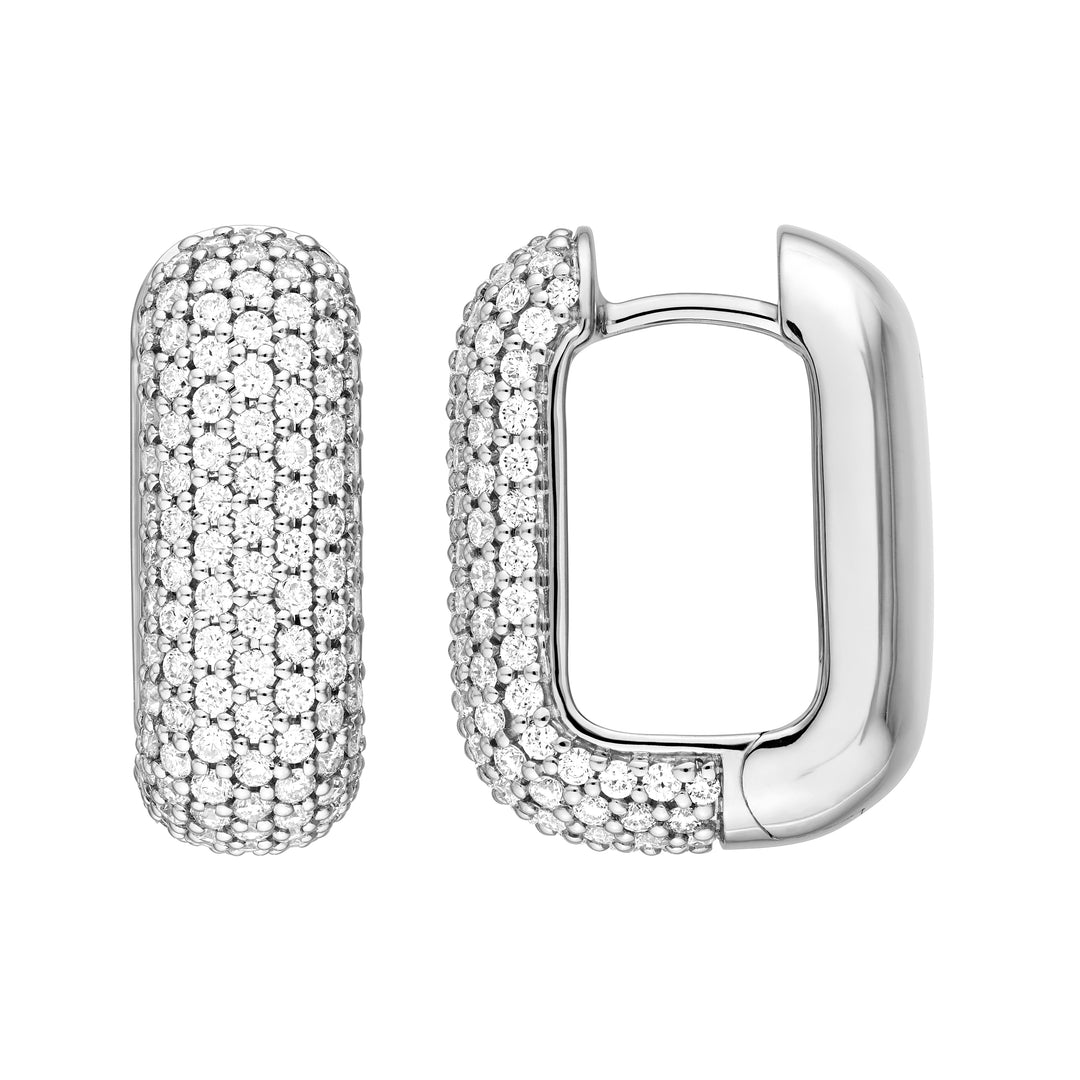 5 Row Pavé Diamond Paper Clip Huggies (1-1/3tcw)