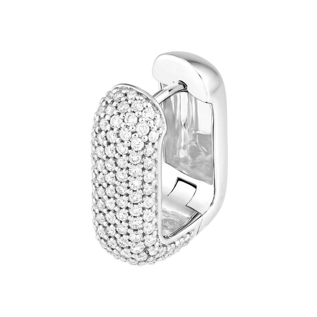 5 Row Pavé Diamond Paper Clip Huggies (1-1/3tcw)