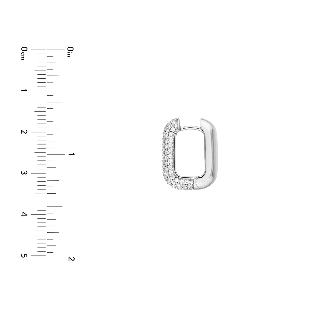 5 Row Pavé Diamond Paper Clip Huggies (1-1/3tcw)