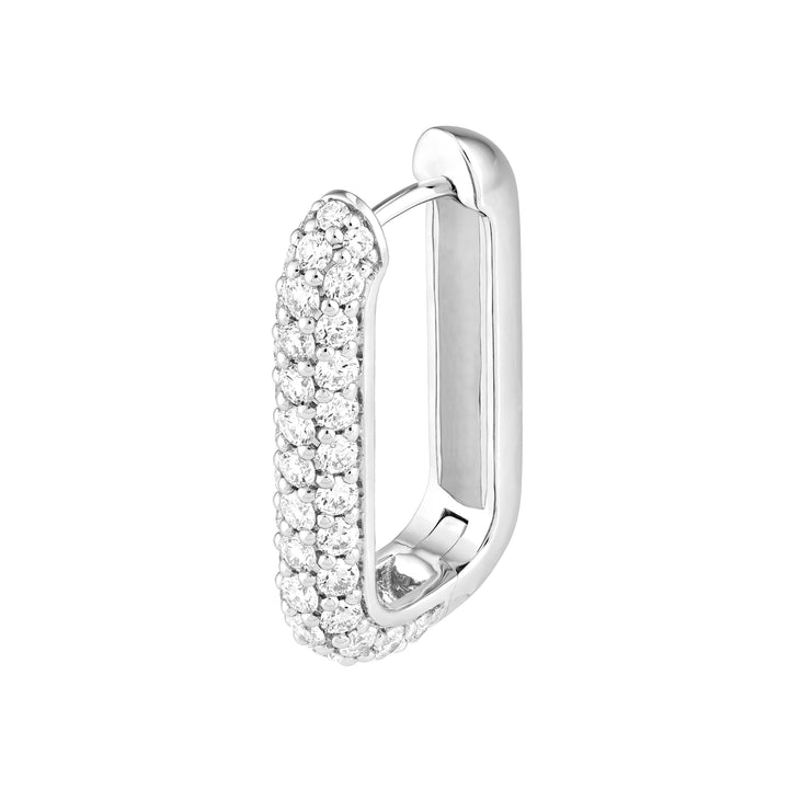 3 Row Pavé Diamond Paper Clip Earrings (1-3/8tcw)