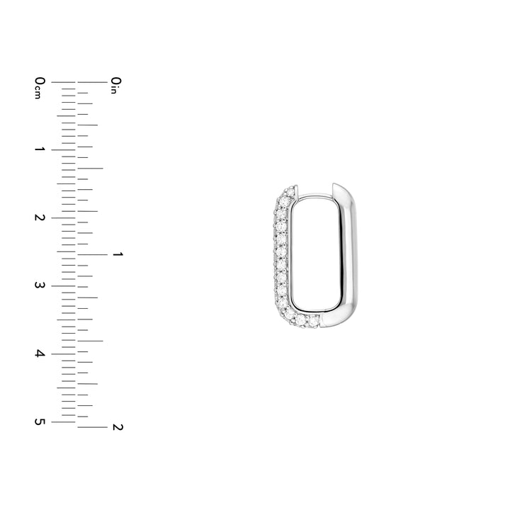 3 Row Pavé Diamond Paper Clip Earrings (1-3/8tcw)