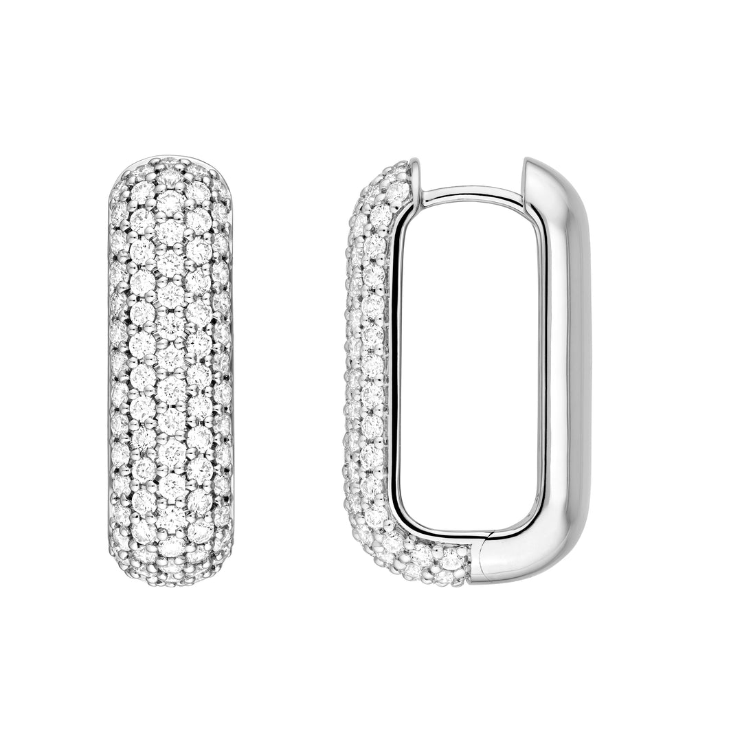 5 Row Pavé Diamond Paper Clip Earrings (1-1/2tcw)