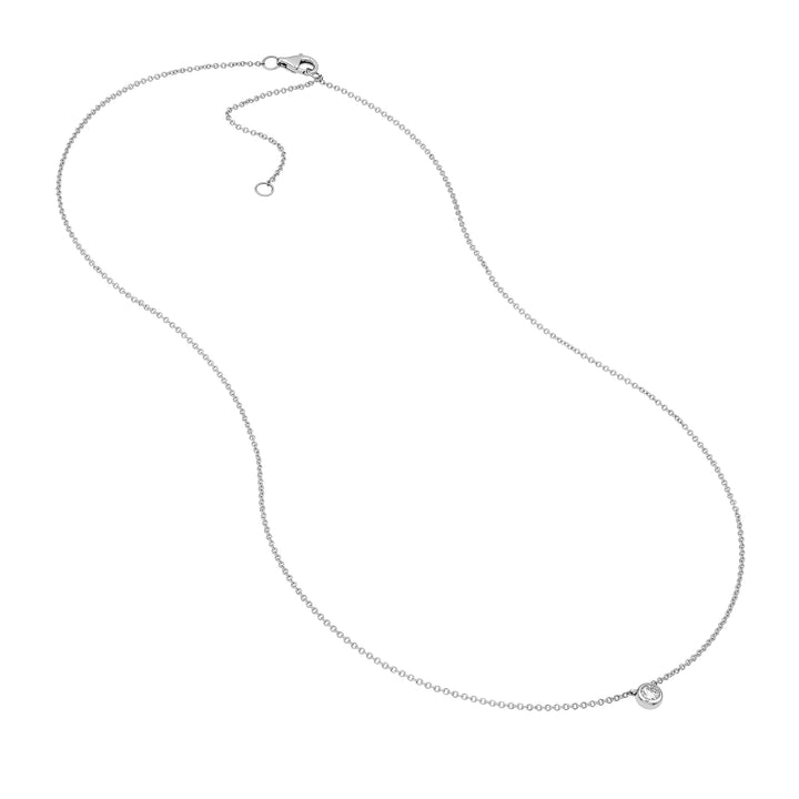 Bezel Set Round Diamond Necklace (1/10tcw)