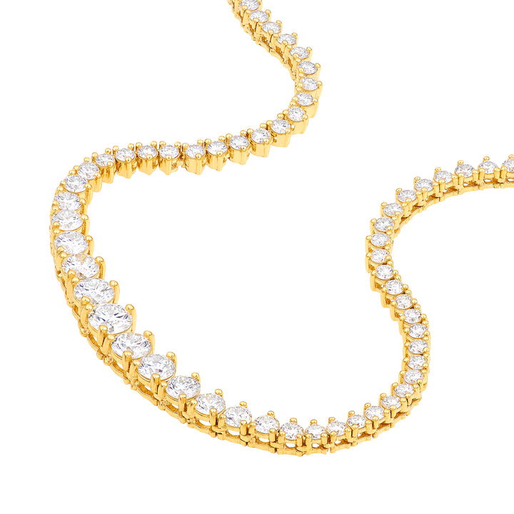 Diamond Graduated Half Tennis Necklace (3-1/3tcw)
