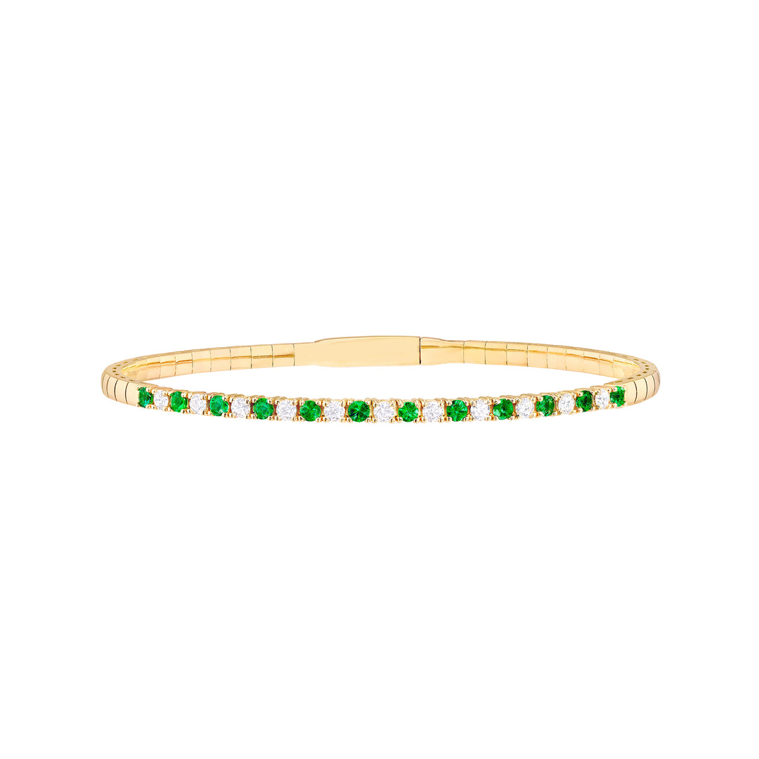 Emerald & Diamond Flex Tennis Bracelet (1/2tcw)