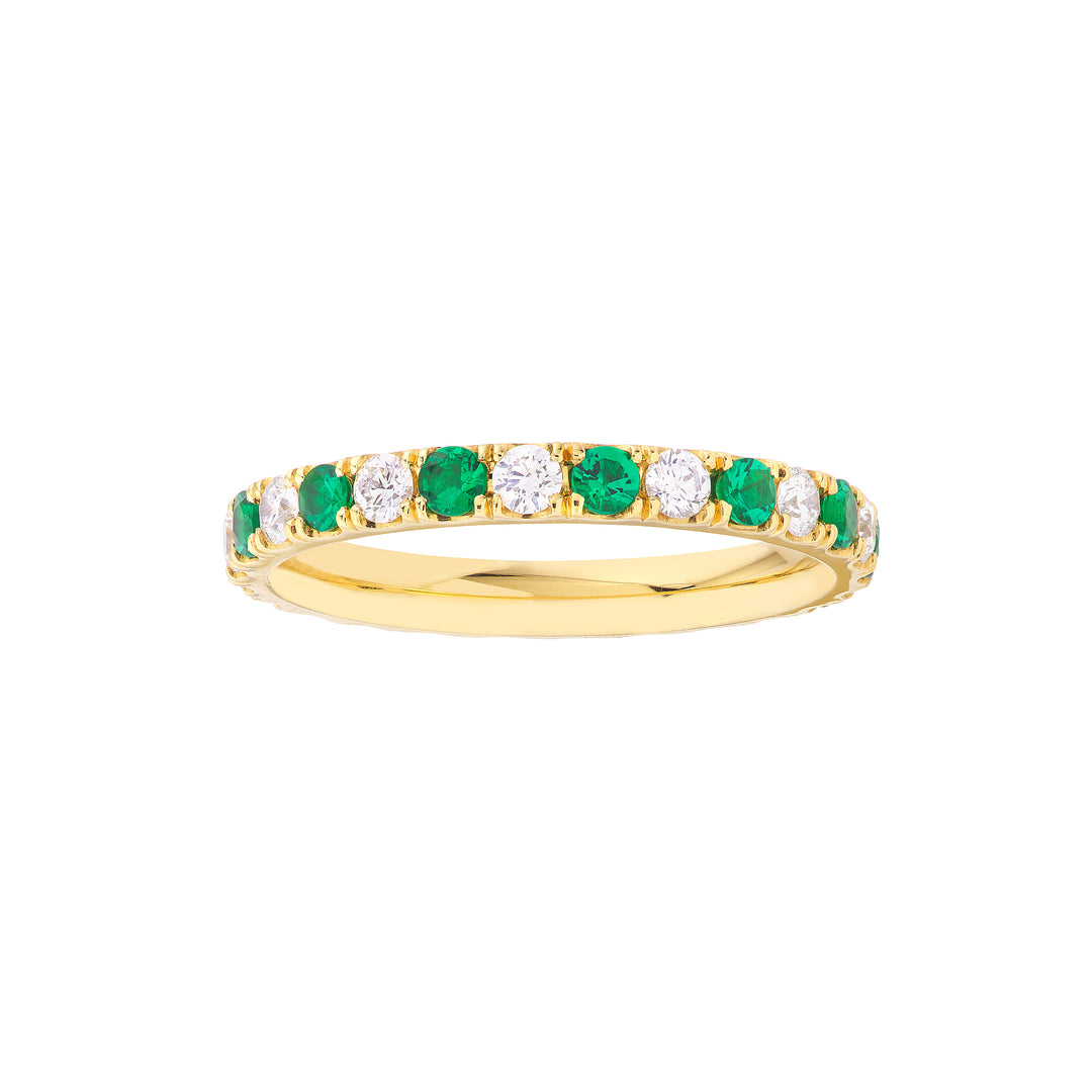1/2tcw Diamond & 1/2tcw Emerald Eternity Band
