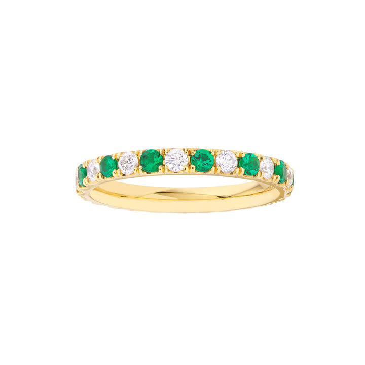 1/2tcw Diamond & 1/2tcw Emerald Eternity Band