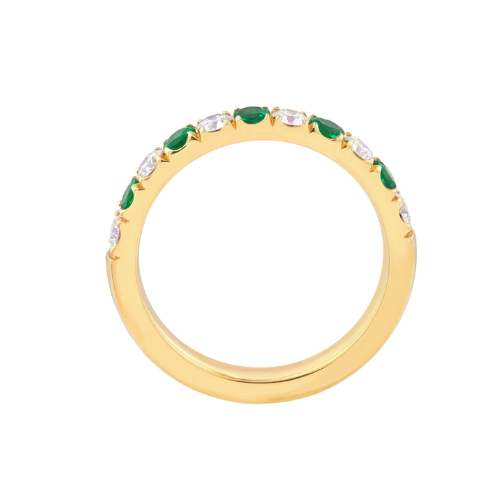 Emerald & Diamond Half Eternity Band (3/8tcw)