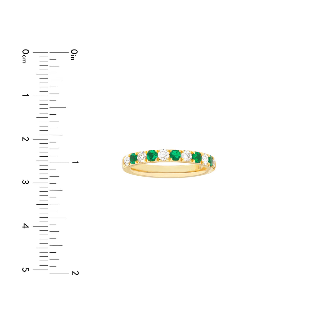 Emerald & Diamond Half Eternity Band (3/8tcw)