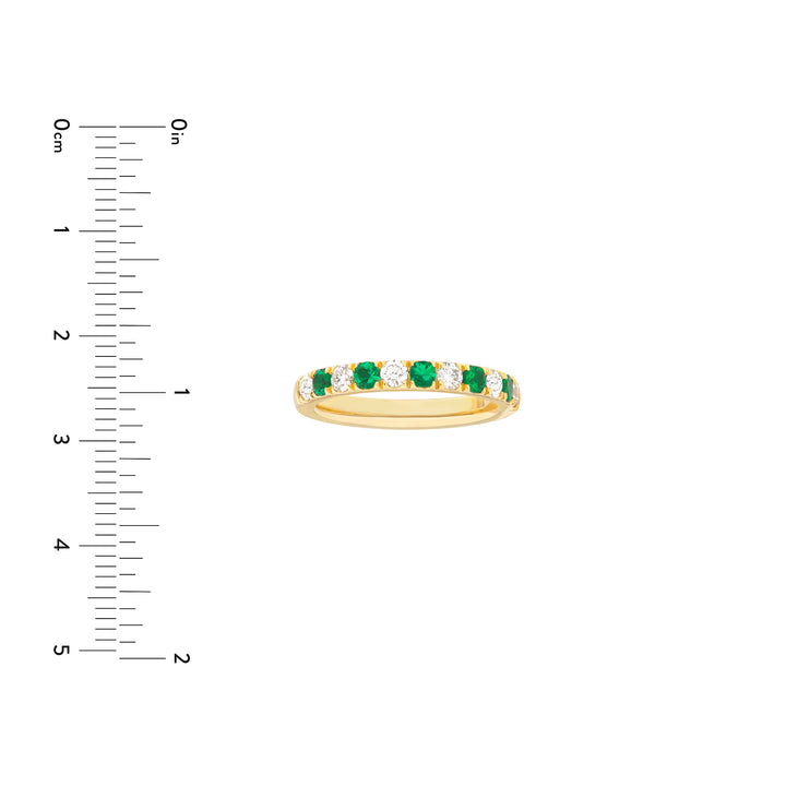 Emerald & Diamond Half Eternity Band (3/8tcw)