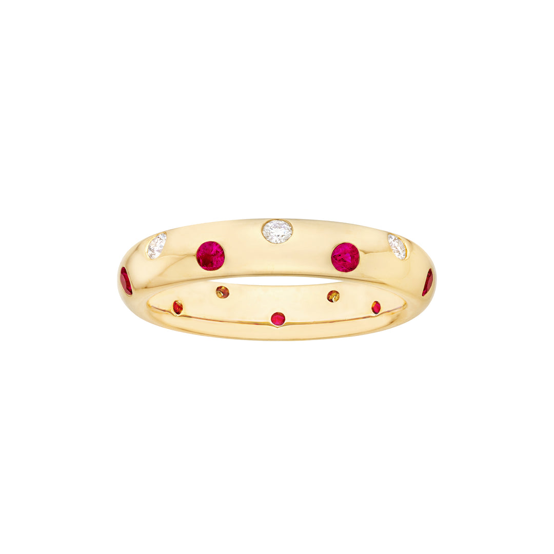 Staggered Ruby & Diamond Ring