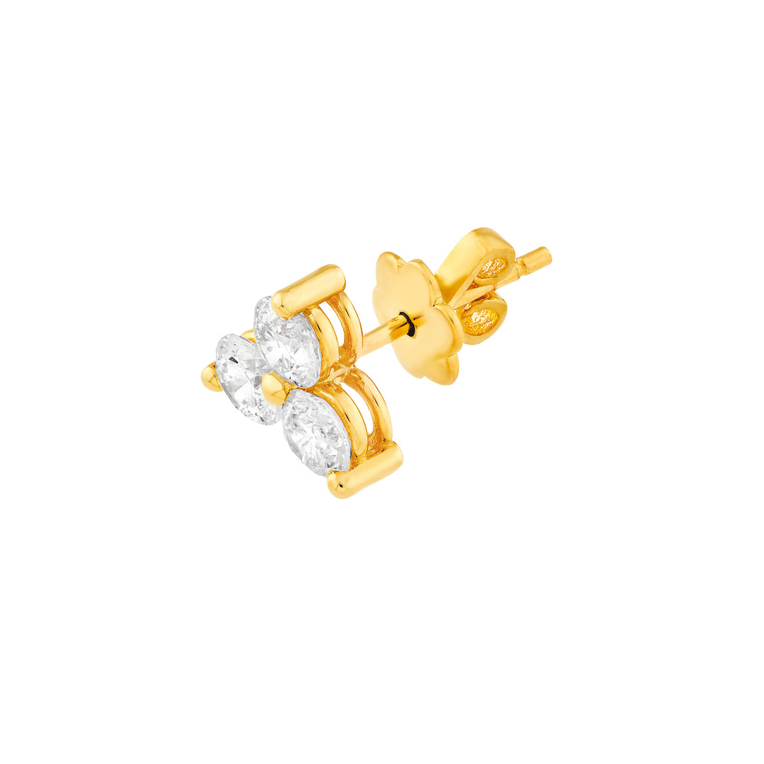 1-7/8tcw 4.2mm Diamond Trio Stud Earrings