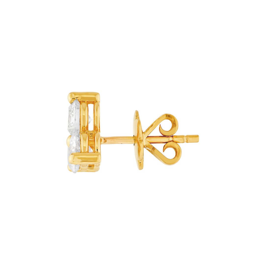 1-7/8tcw 4.2mm Diamond Trio Stud Earrings