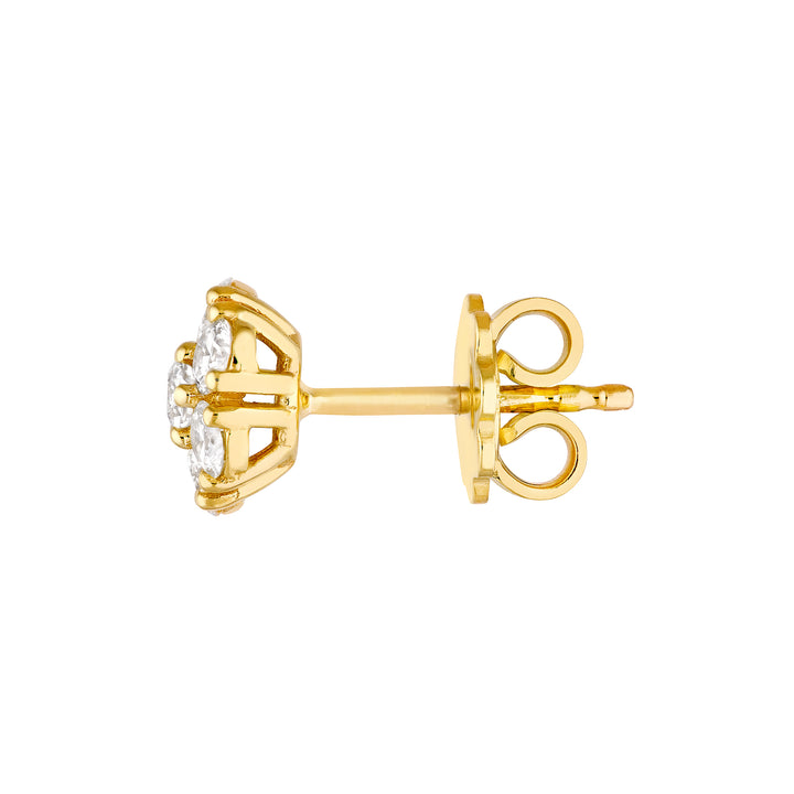 1tcw Diamond Cluster Stud Earrings