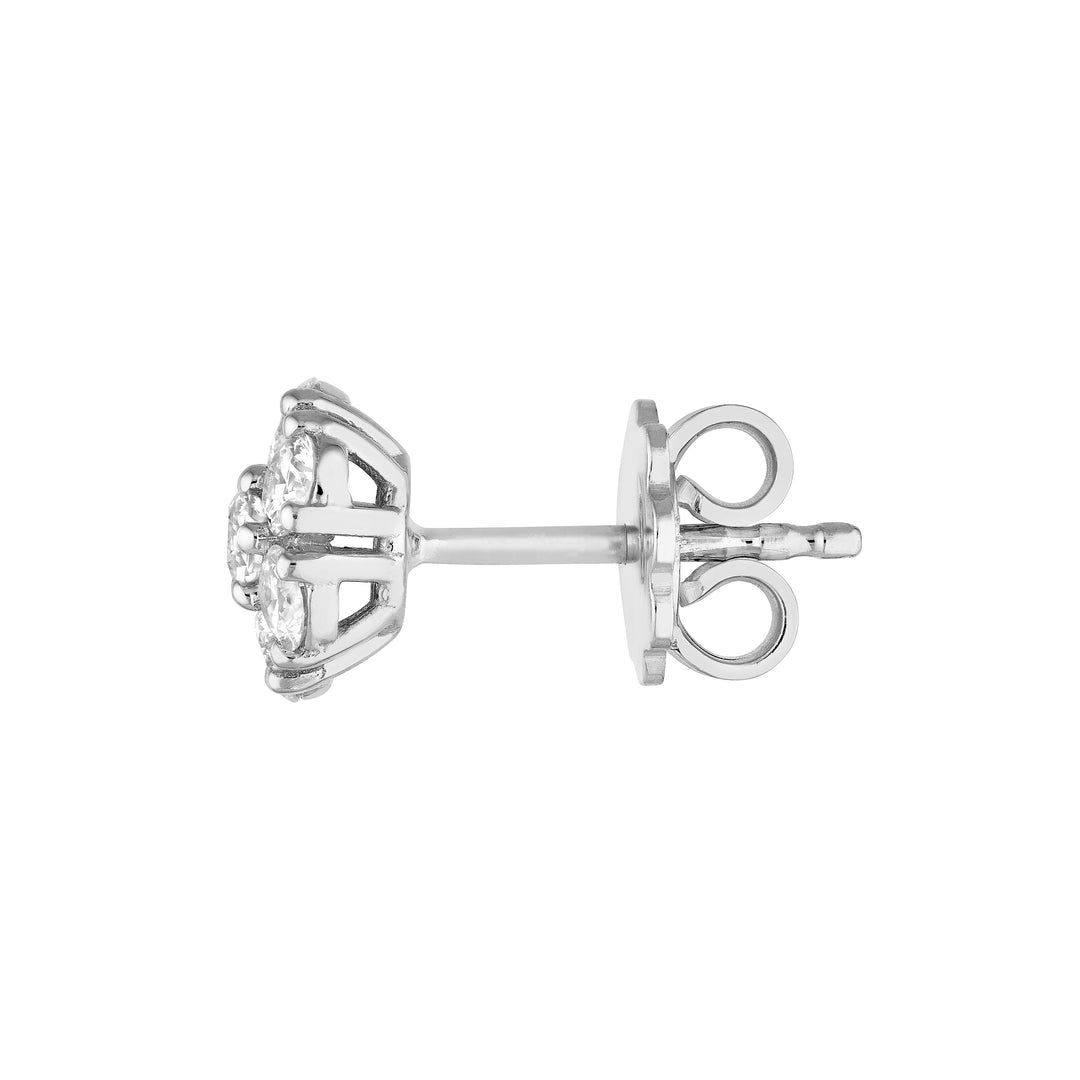1tcw Diamond Cluster Stud Earrings