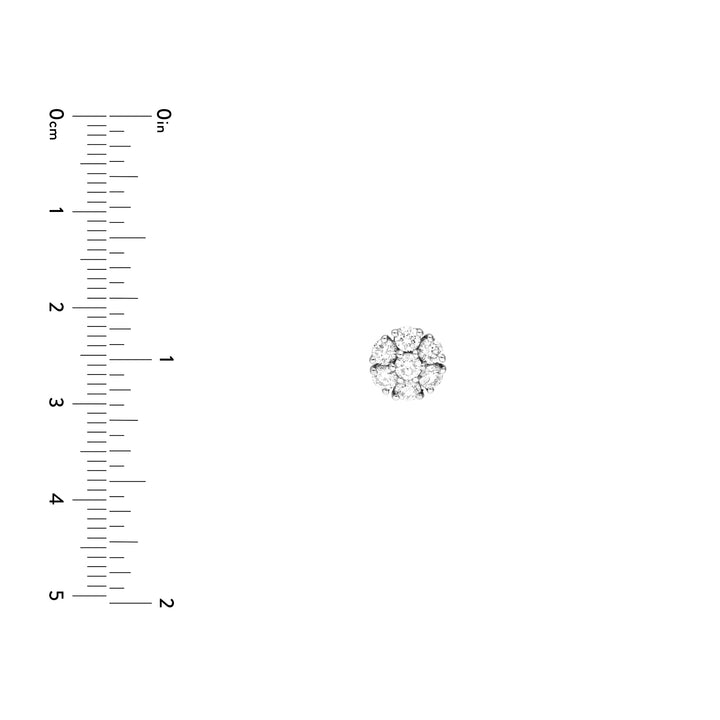 1tcw Diamond Cluster Stud Earrings