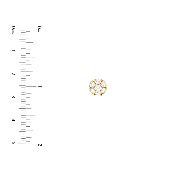 1tcw Diamond Cluster Stud Earrings
