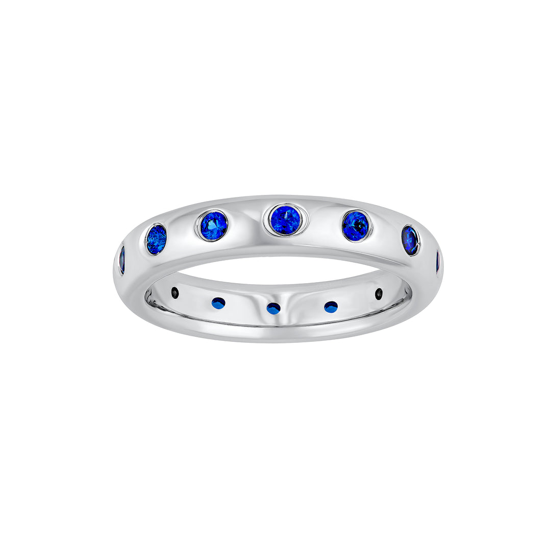 1/2tcw Round Sapphire Straight Band Ring