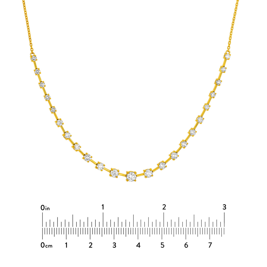 2-1/2tcw Diamond Ascending Stone Necklace