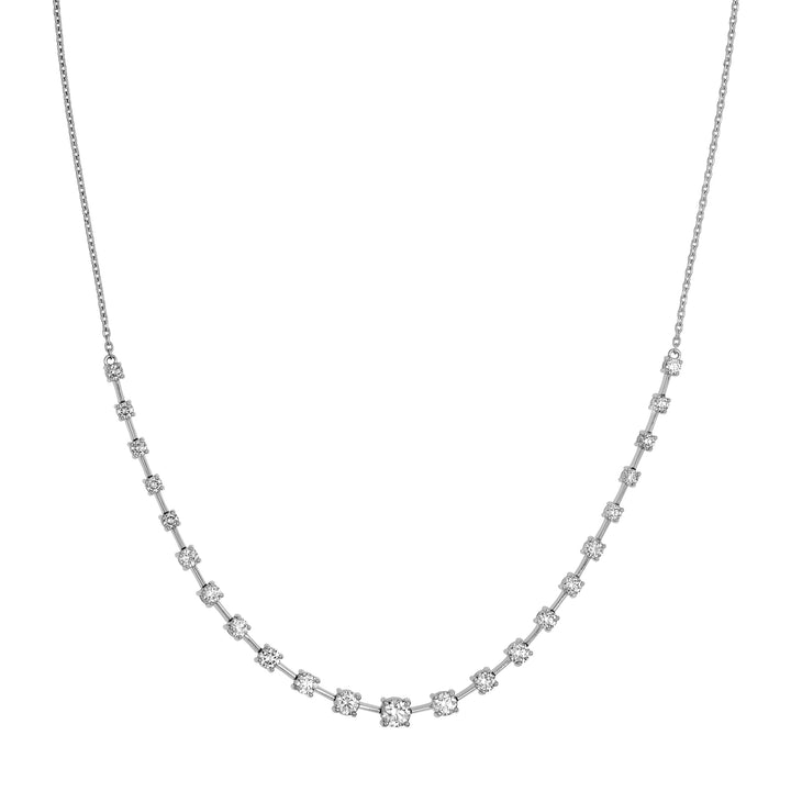 2-1/2tcw Diamond Ascending Stone Necklace