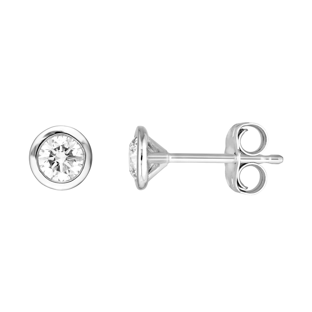 1/2tcw Round Diamond Martini Bezel Stud Earrings