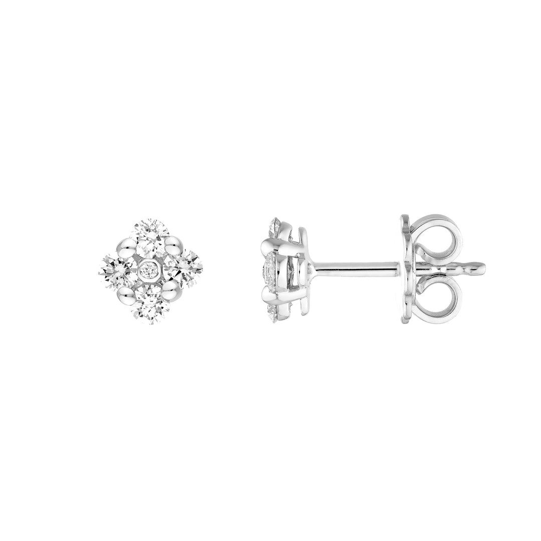 1/2tcw Diamond Flower Stud Earrings