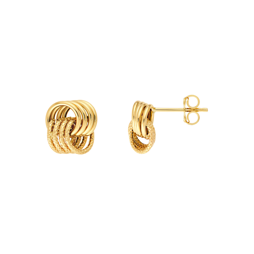 Textured Polished Love Knot Stud Earrings