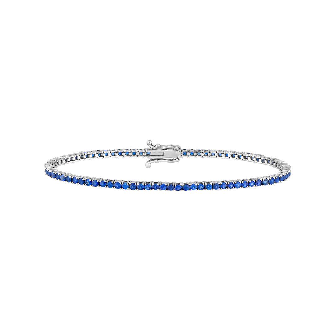 Round Blue Sapphire Tennis Bracelet
