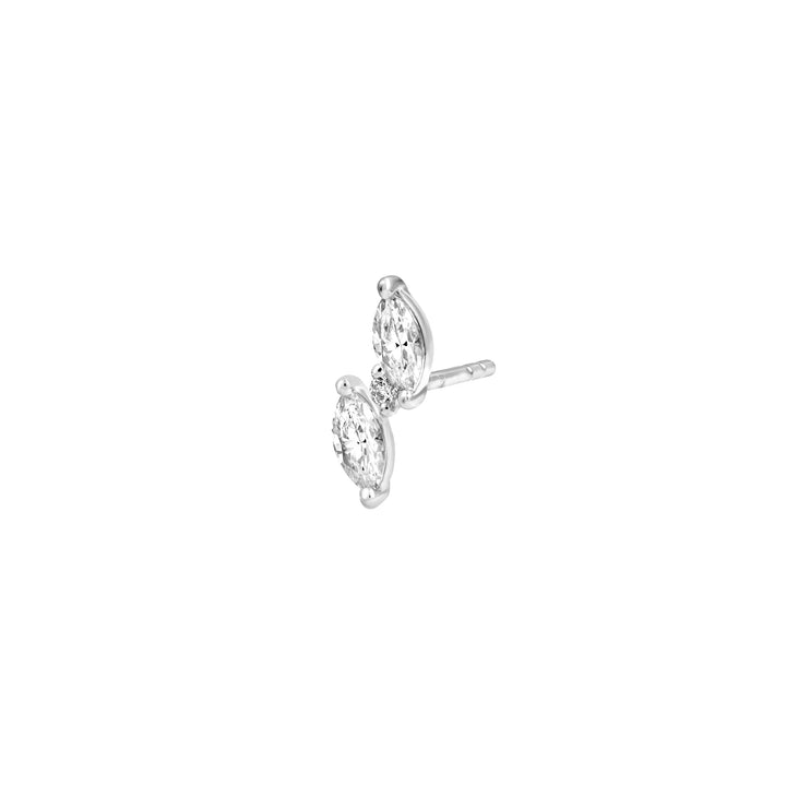 5/8tcw Marquise & Round Staggered Diamond Earrings