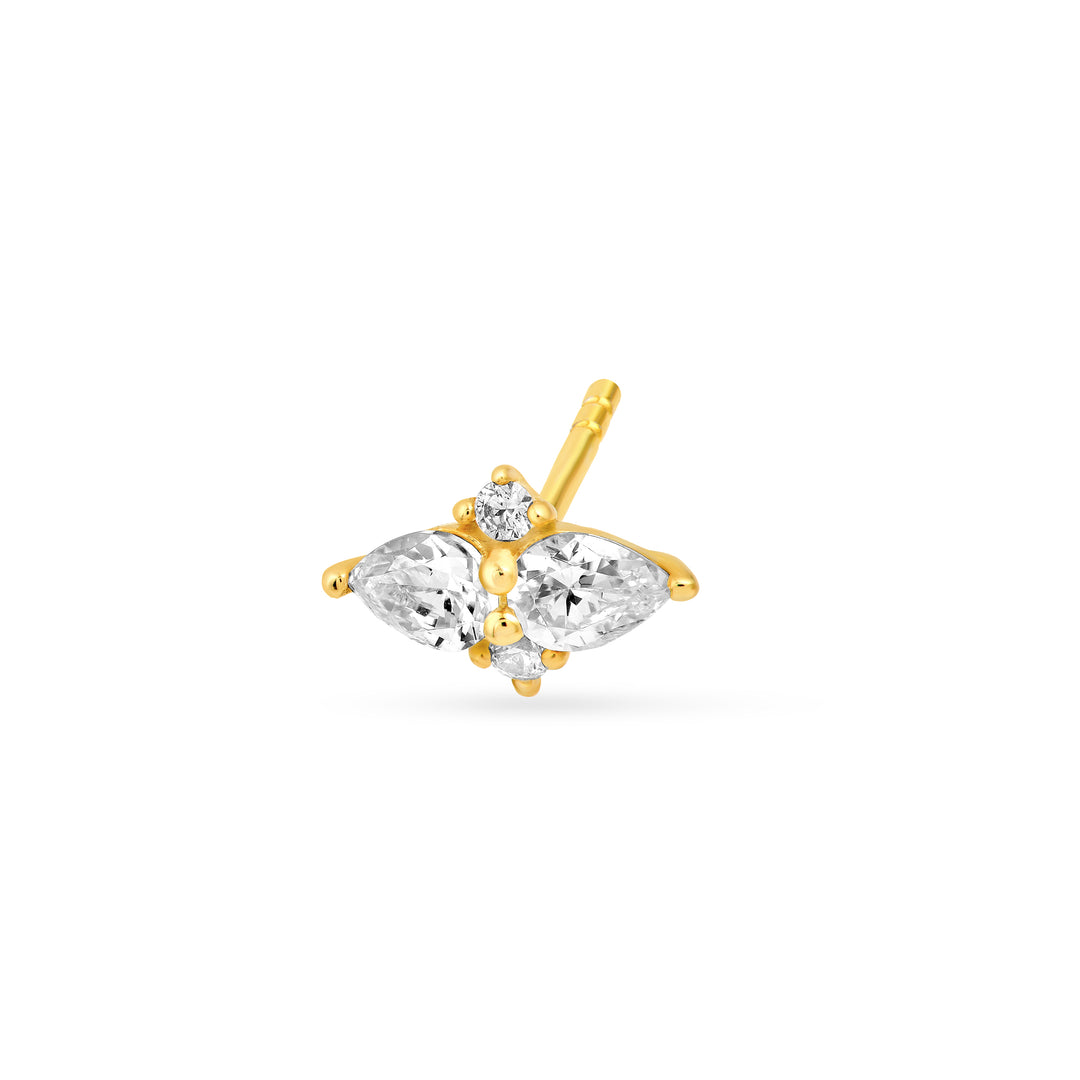 7/8tcw Pear & Round Diamond Earrings
