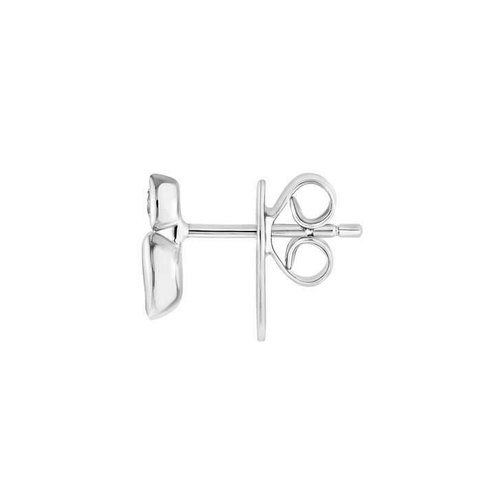 1/4tcw Round & Pear Diamond Bezel Set Earrings